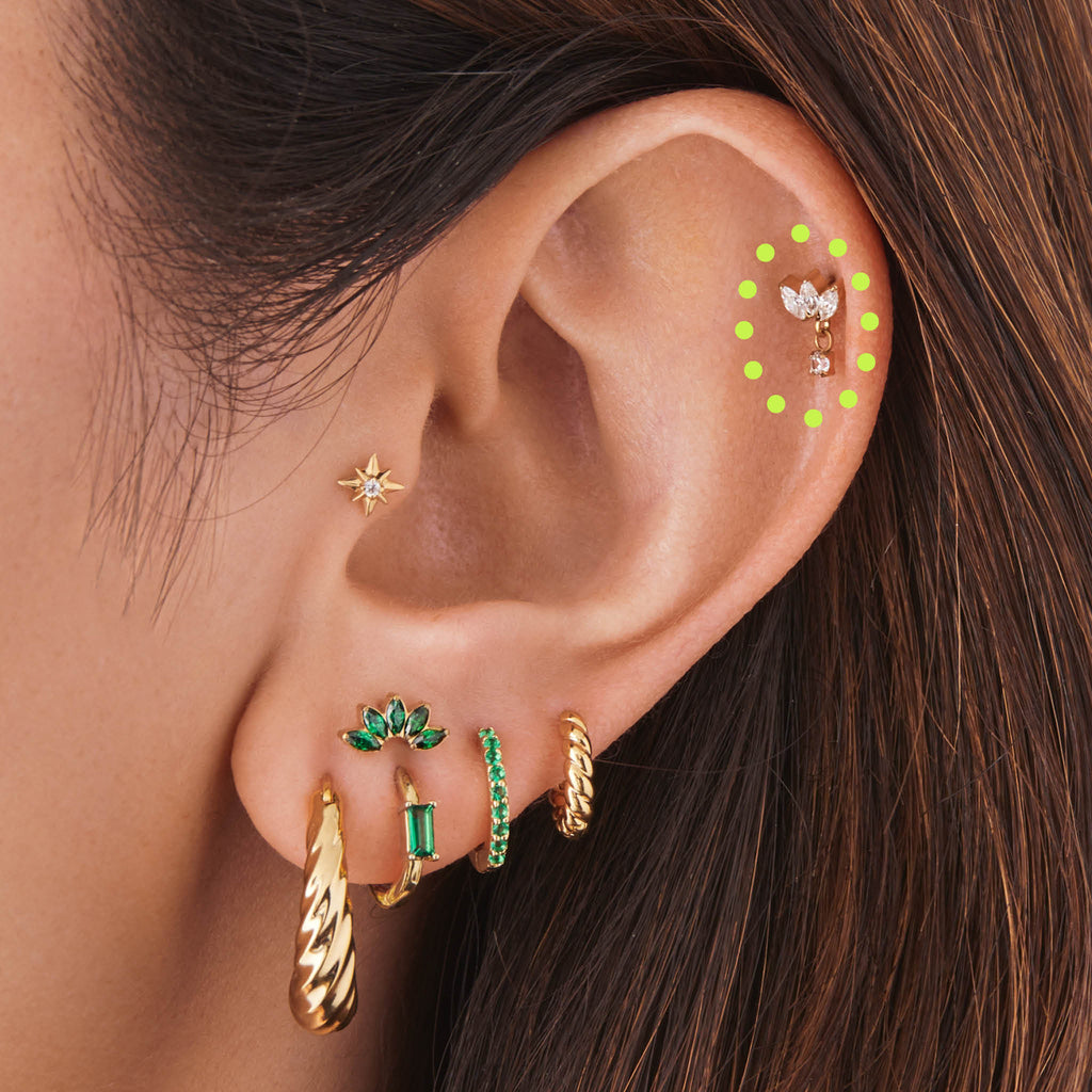 Micro Marquise Dangle Flatback Stud – Studs