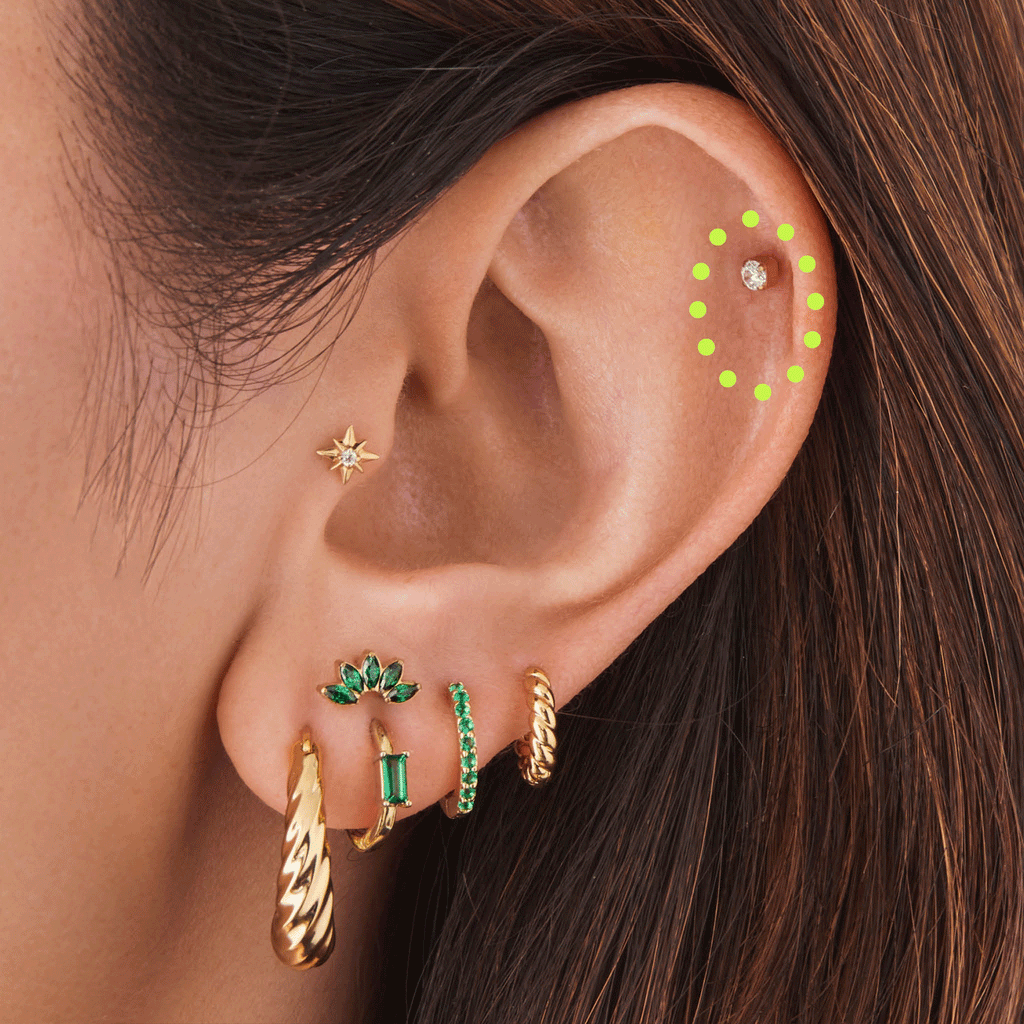 Micro Marquise Dangle x CZ Reversible Flatback Stud Studs