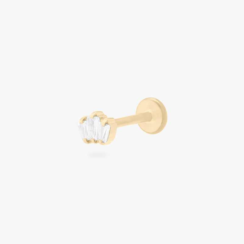 14K Micro Crown Baguette