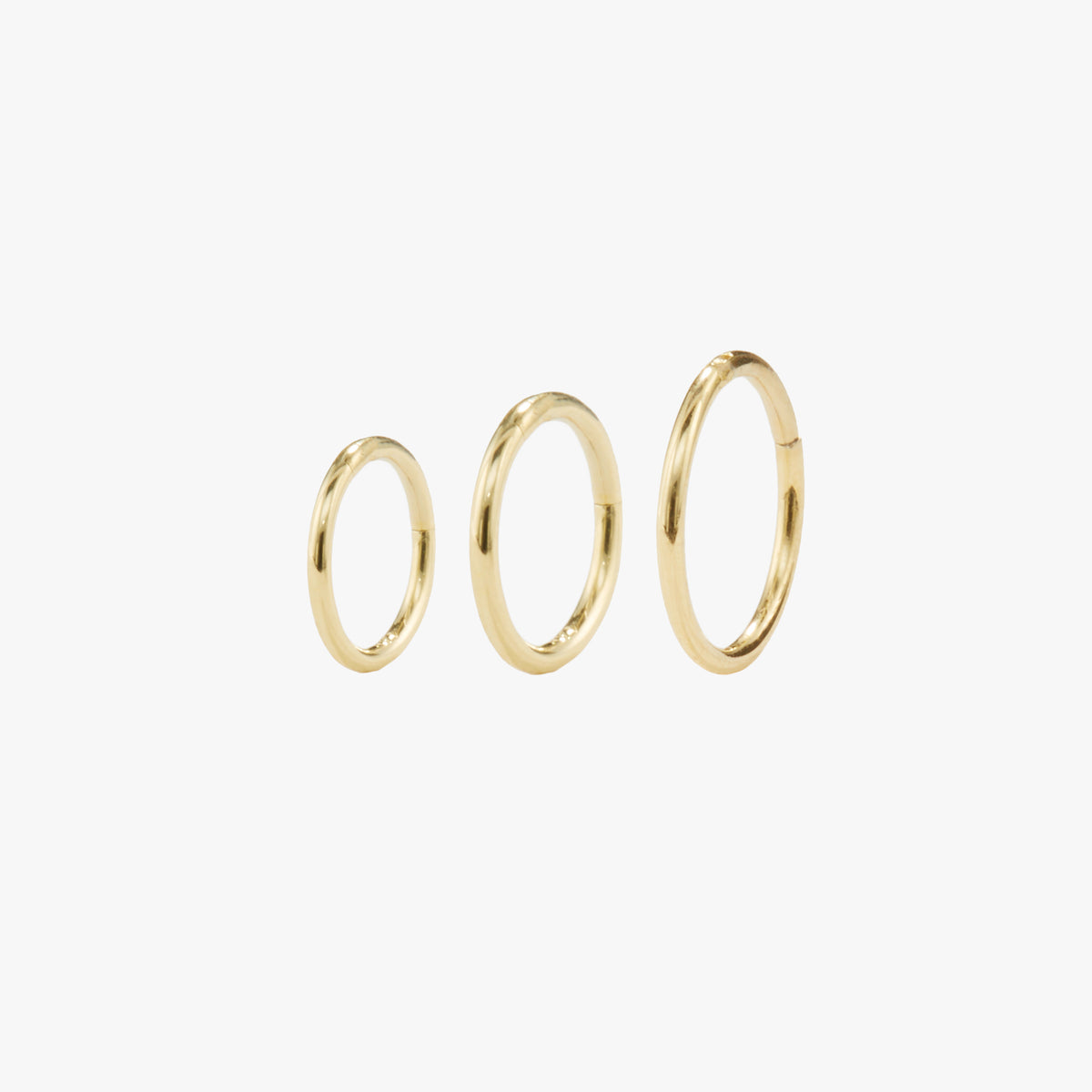 This 14K Clicker Set includes the three main sizes for clickers: a 6mm, 8mm, and 10mm 14K Gold Clicker.