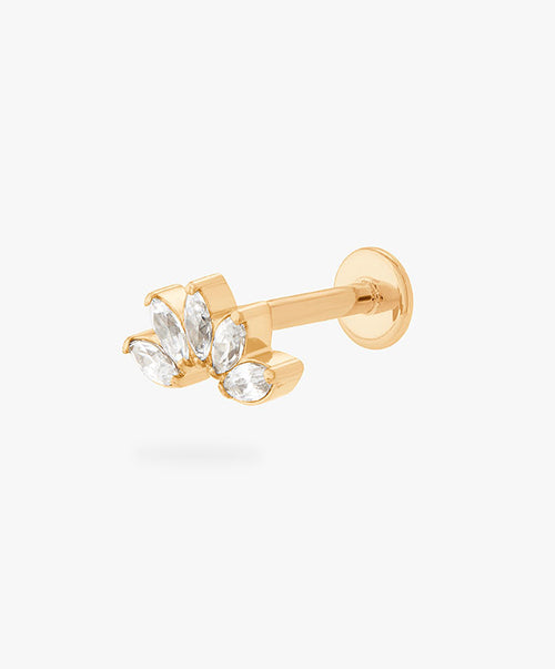 CROWN MARQUISE FLATBACK STUD
