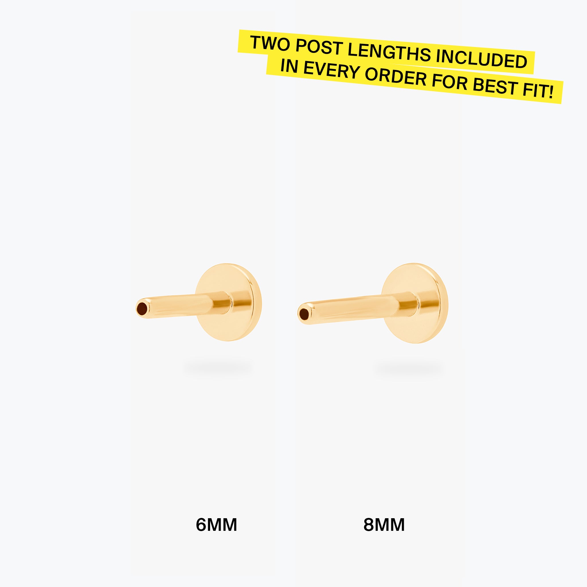This is an image of a pair of 14k gold flatback studs in the shape of hearts. - Alternative view 7