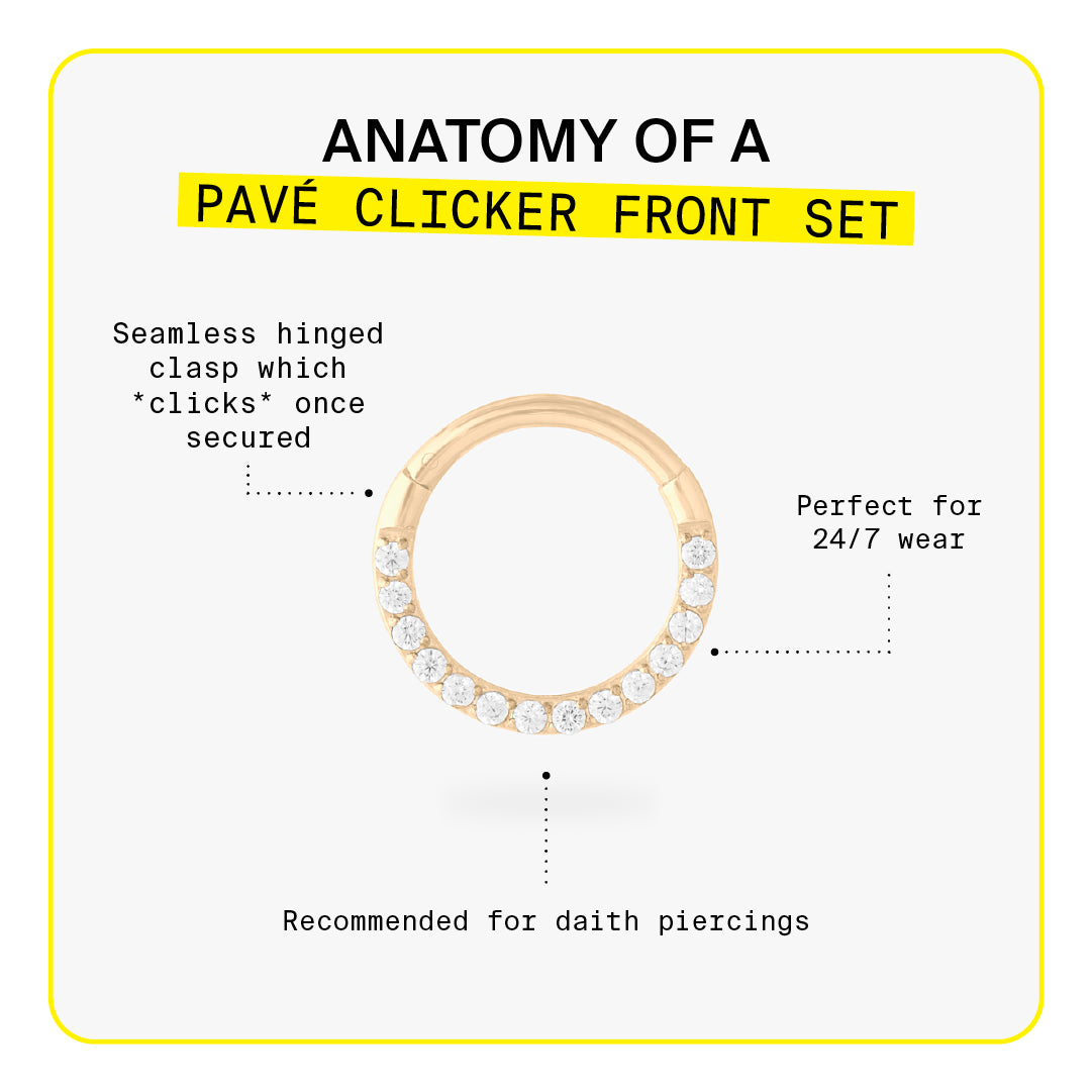 size guide for front set pave clickers color:null|silver