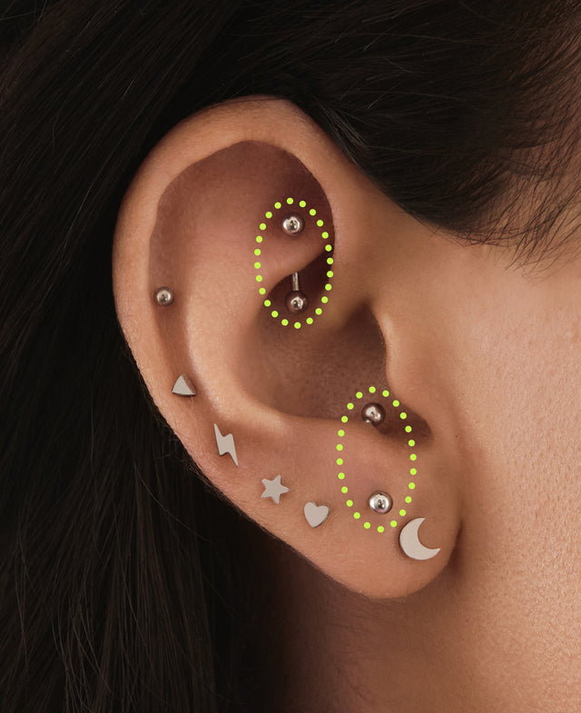 rook and anti-tragus piercing