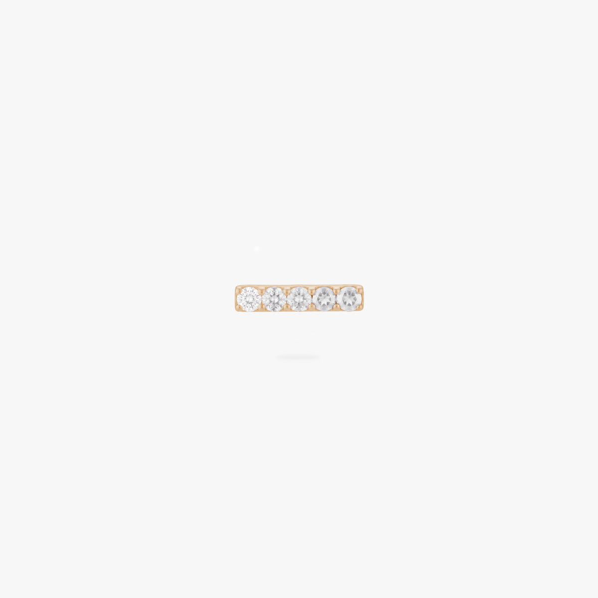 this image shows a front view of the golden titanium pave bar flatback with clear cz stones 