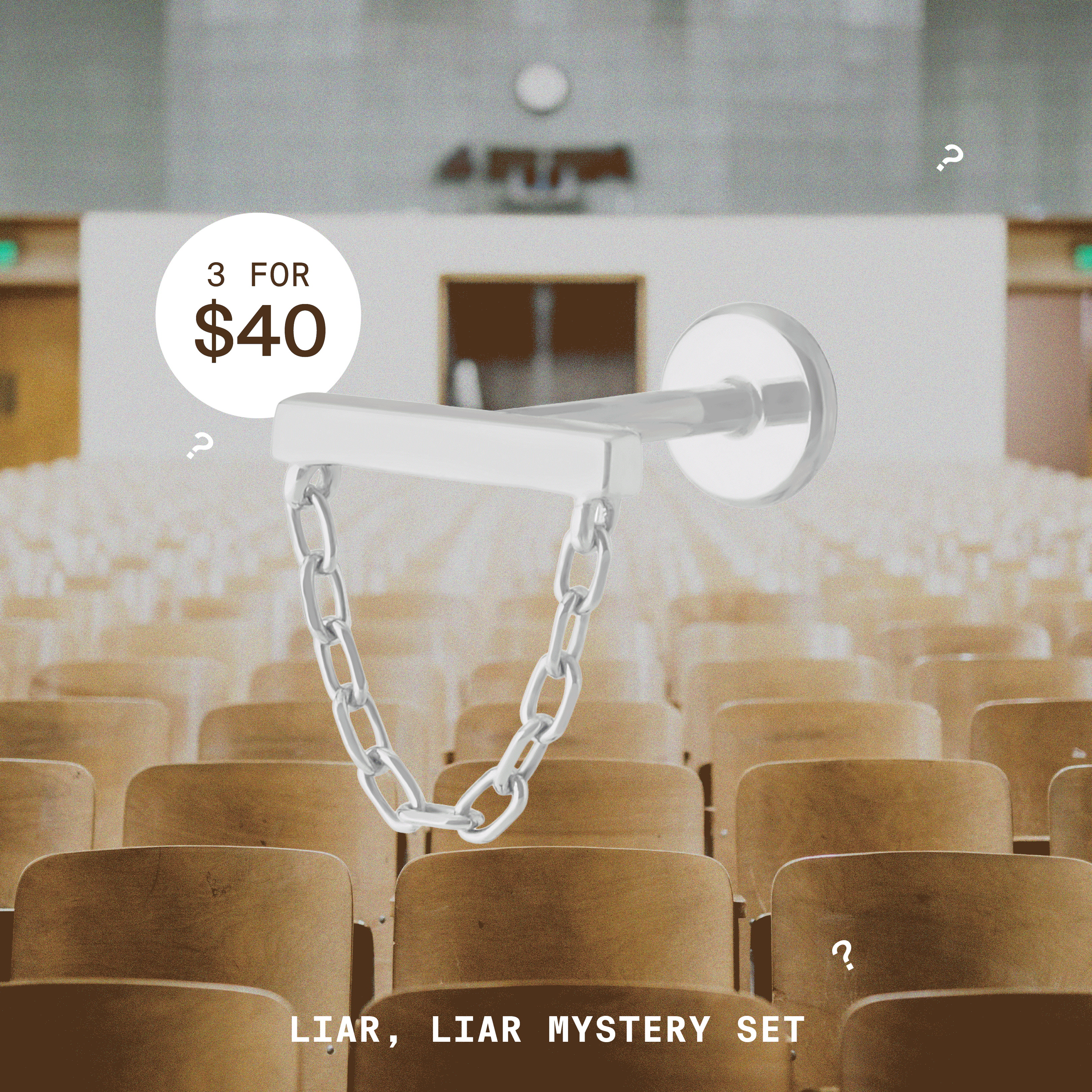 Silver mystery set that comes with 3 earrings for $40 - Main view