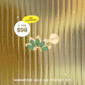 Image of rotating 14K flatbacks included in the Mystery Guaranteed Gold Mystery Set that comes with 2 14K flatbacks for $98. Up to $300 value. 