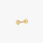 This image shows the side view of a 14k gold shell flat back earring 