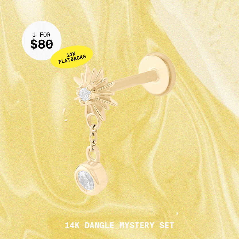 14K Flatback Dangle Mystery Set