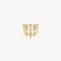 This image shows a titanium 14k gold plated clicker with 5 solid fringe dangles 