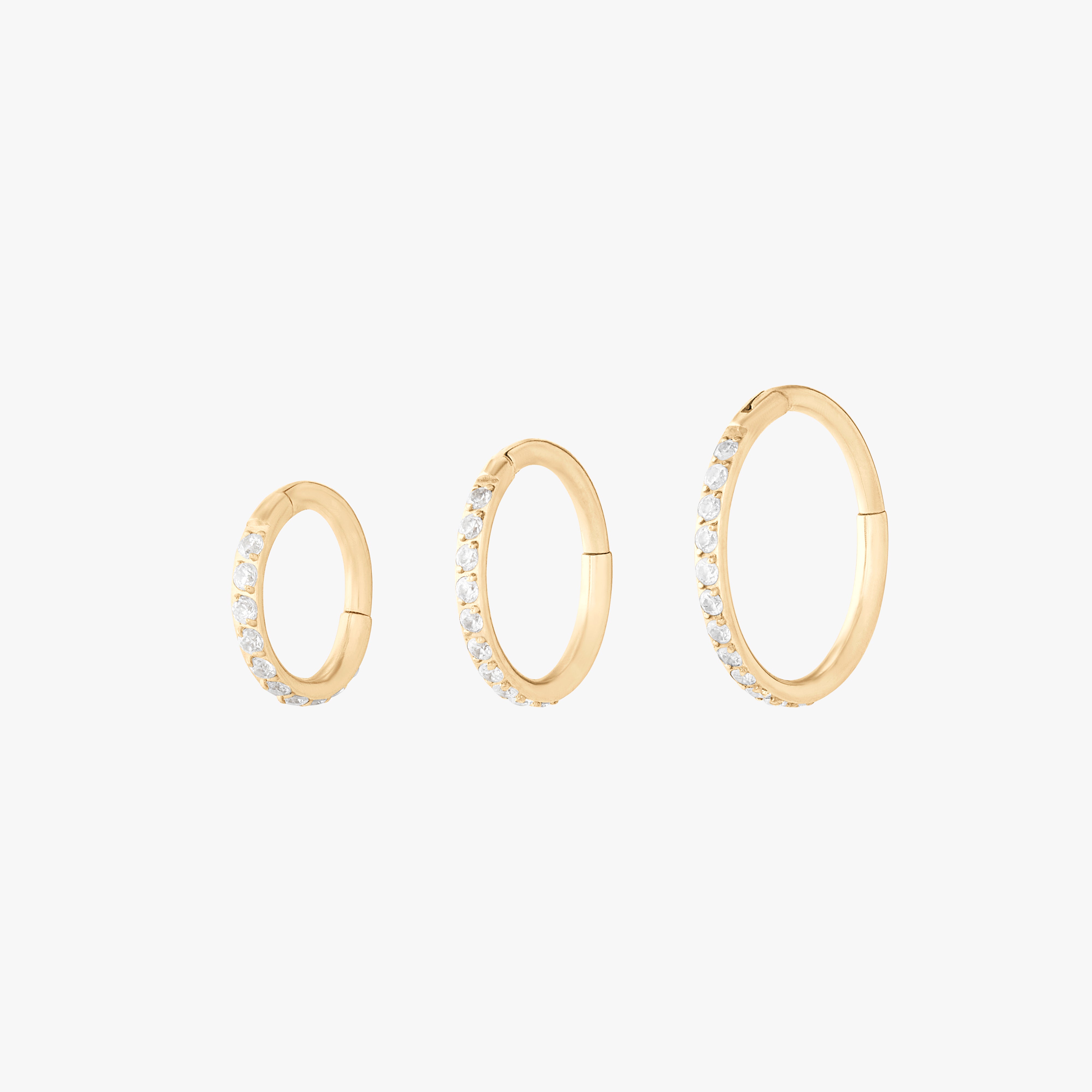 pave clicker set of seamless clickers in gold color:null|gold/clear