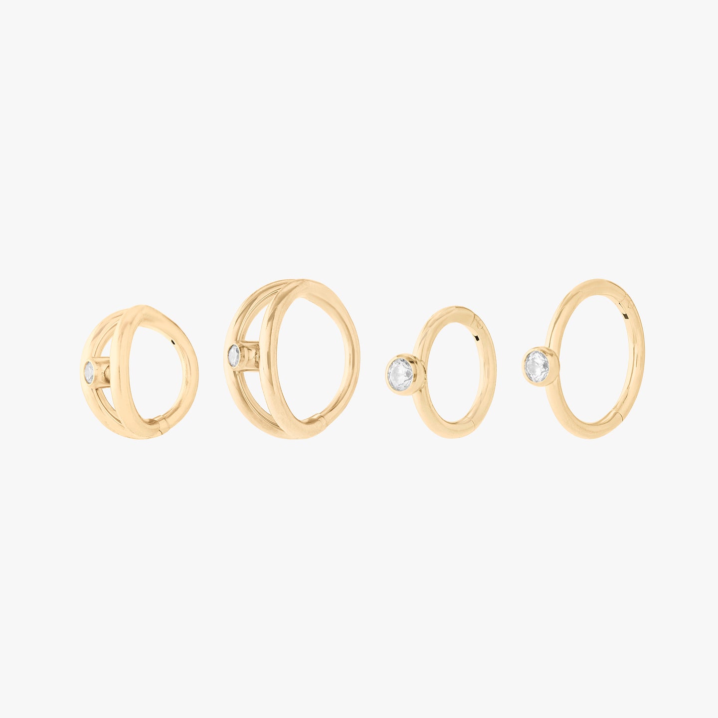 set including two sizes of the bezel clickers and floating bezel clickers color:null|gold/clear