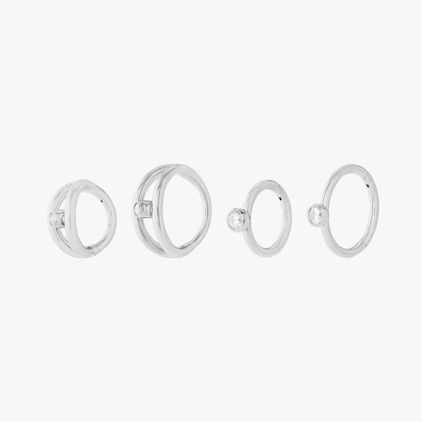 set including two sizes of the bezel clickers and floating bezel clickers color:null|silver/clear