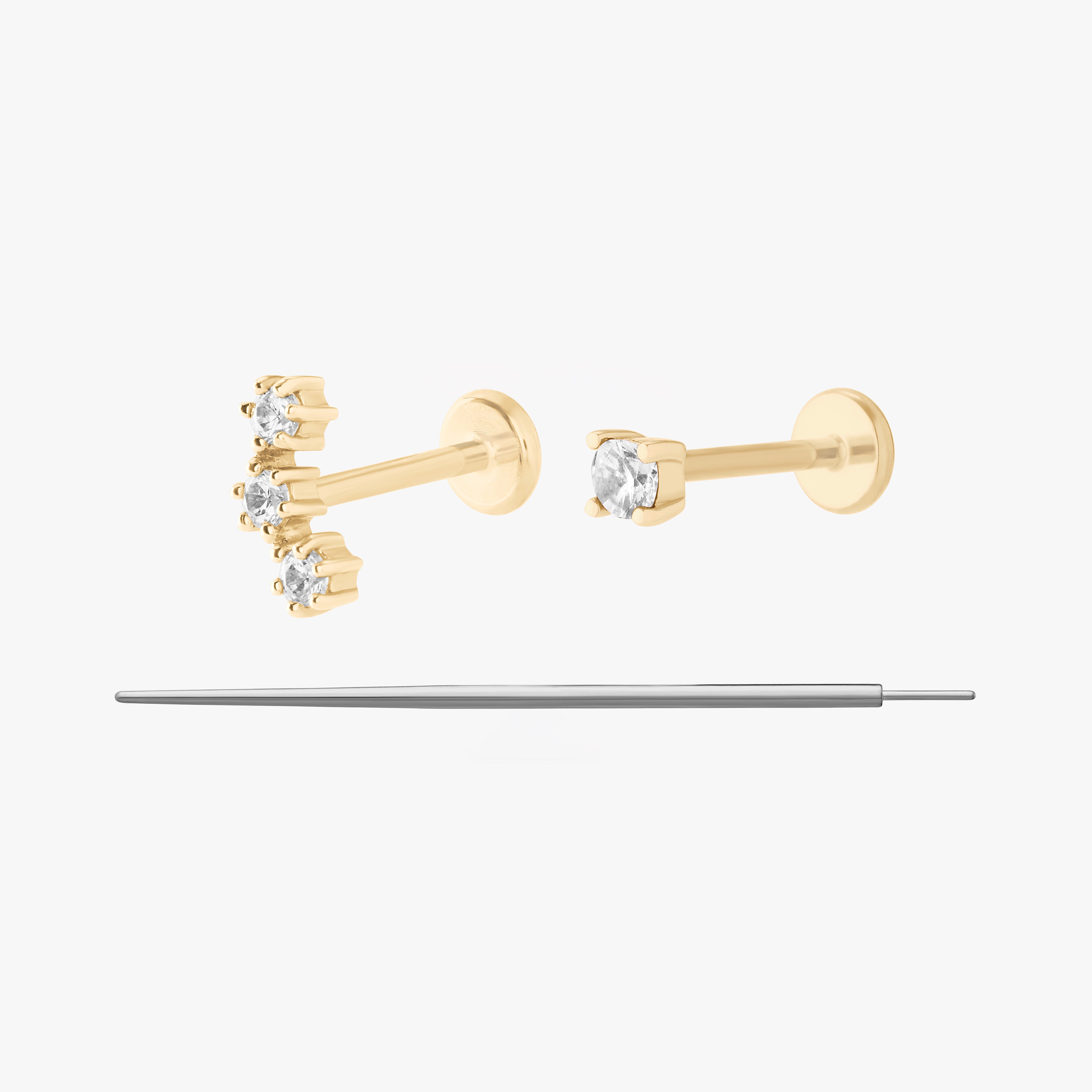Studs 14k Pave Set In Gold