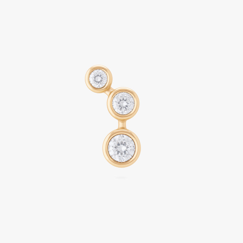 14K CZ Bezel Cluster