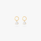 gold micro clicker charm with clear cz [pair] color:null|gold/clear
