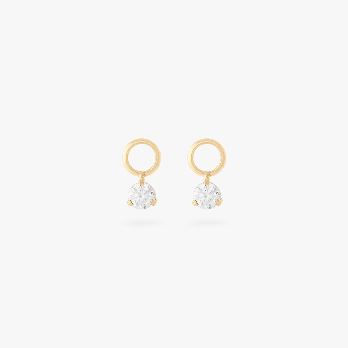 gold micro clicker charm with clear cz [pair] color:null|gold/clear