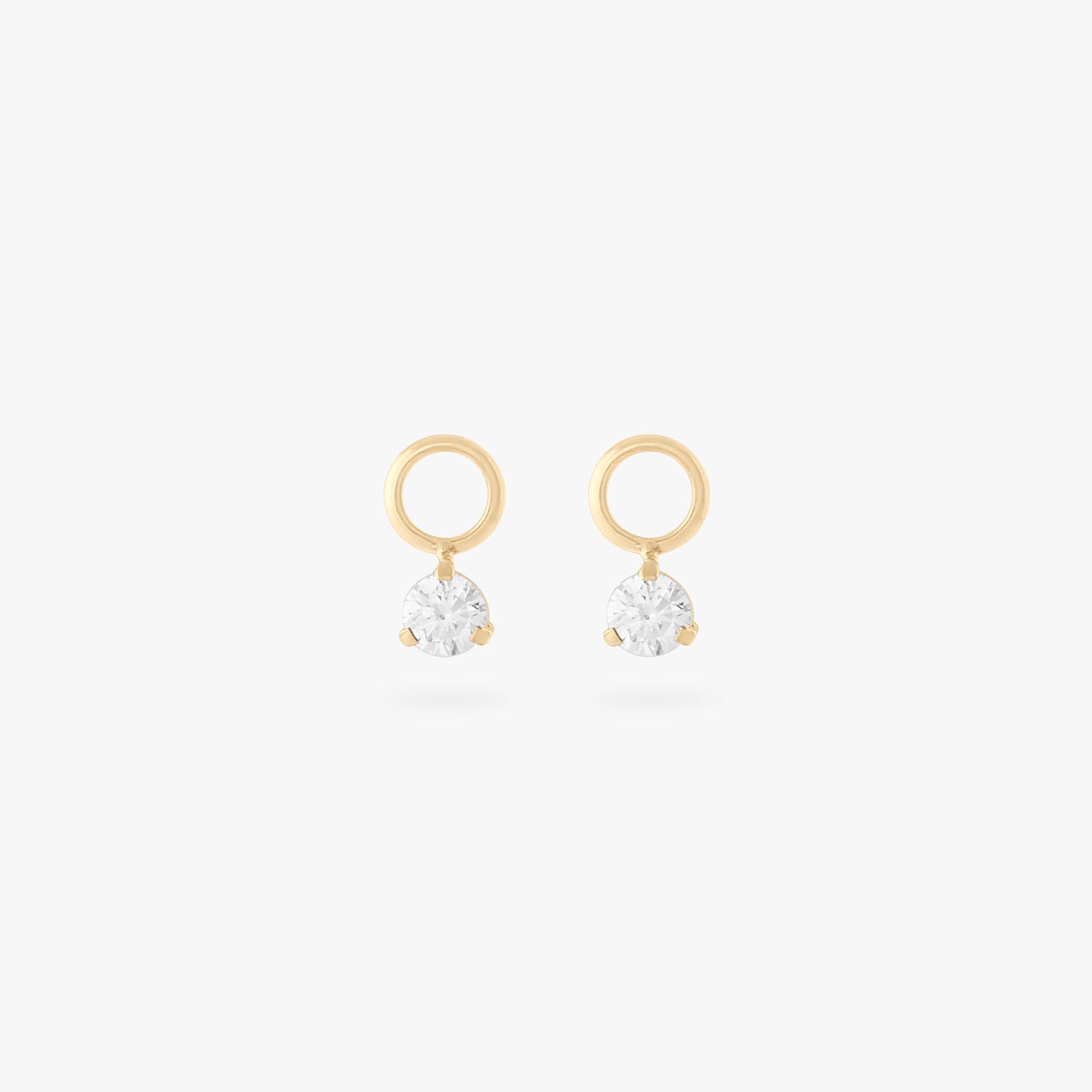 gold micro clicker charm with clear cz [pair] color:null|gold/clear