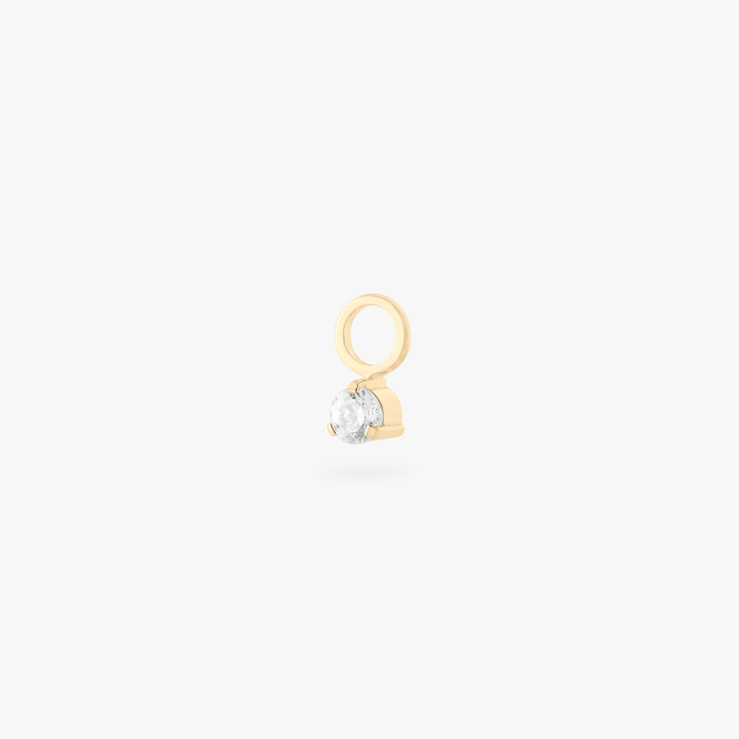 gold micro clicker charm with clear cz color:null|gold/clear