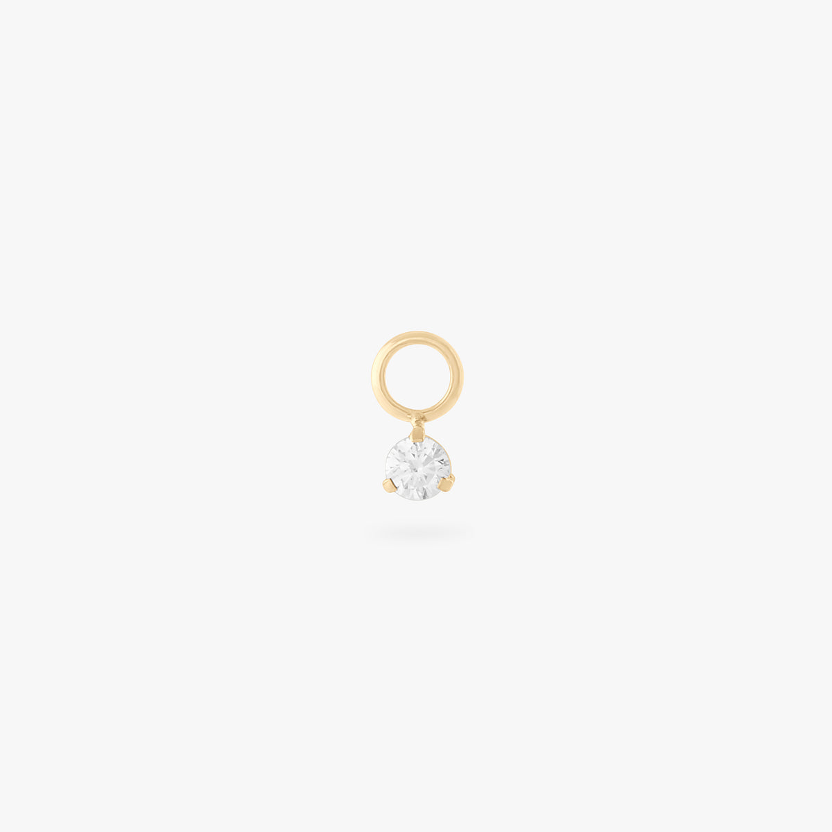 gold micro clicker charm with clear cz color:null|gold/clear
