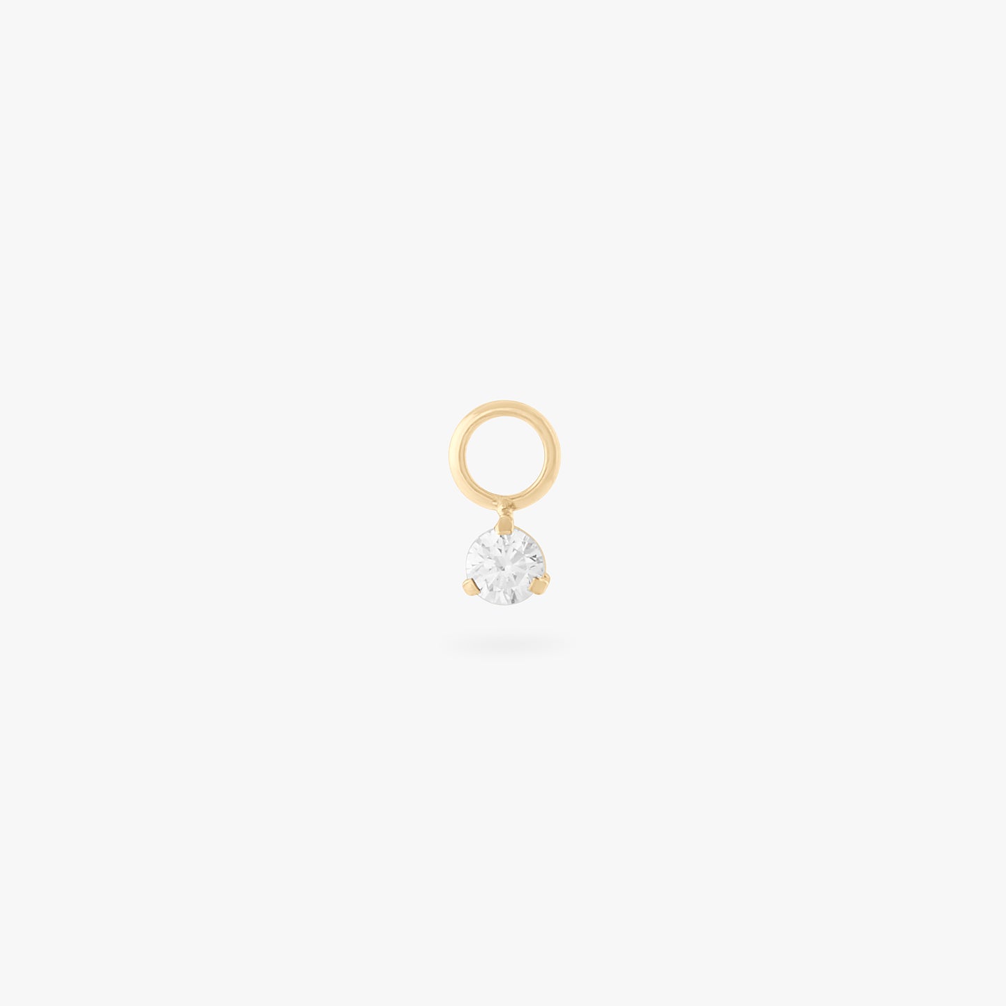 gold micro clicker charm with clear cz color:null|gold/clear