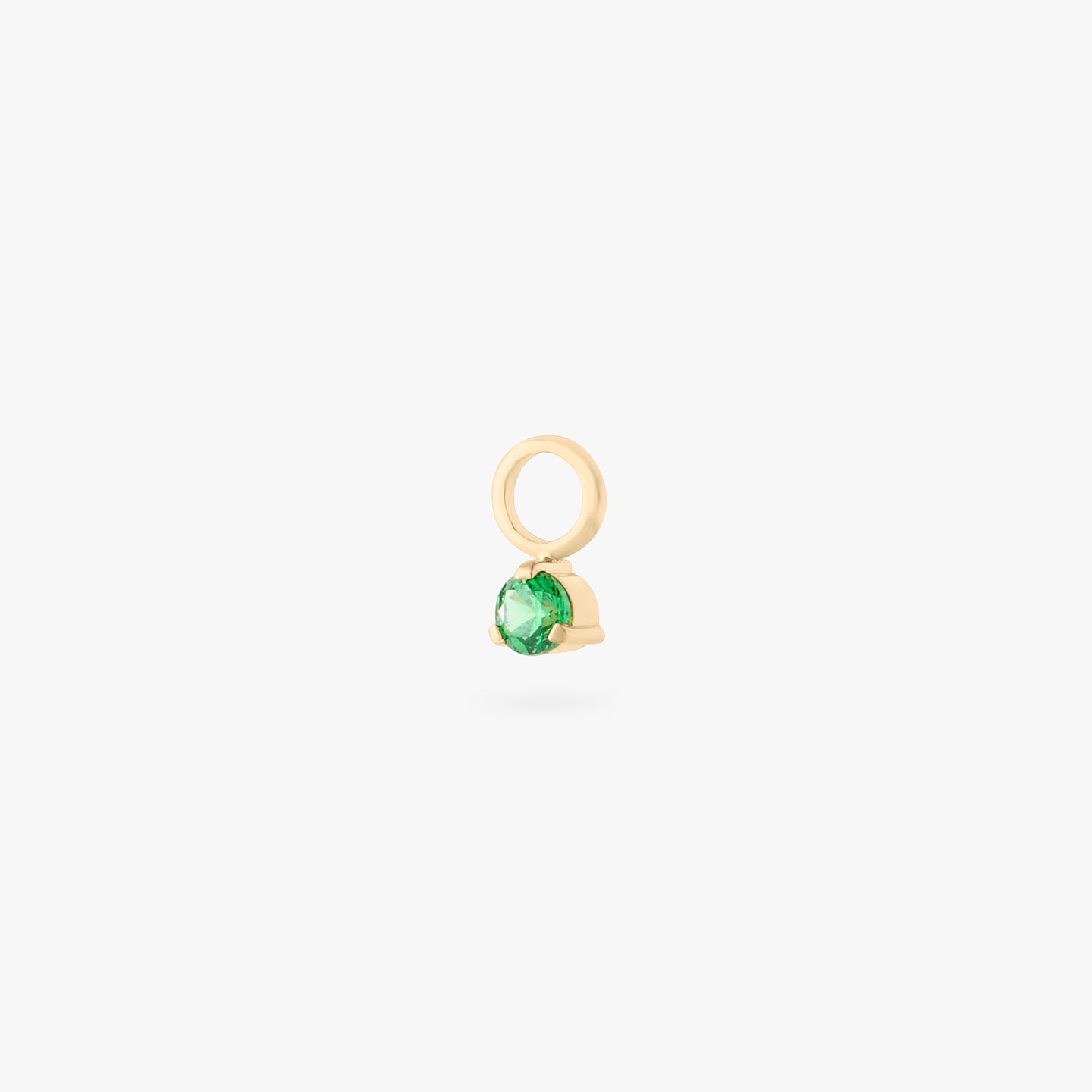 gold micro clicker charm with green cz color:null|gold/green