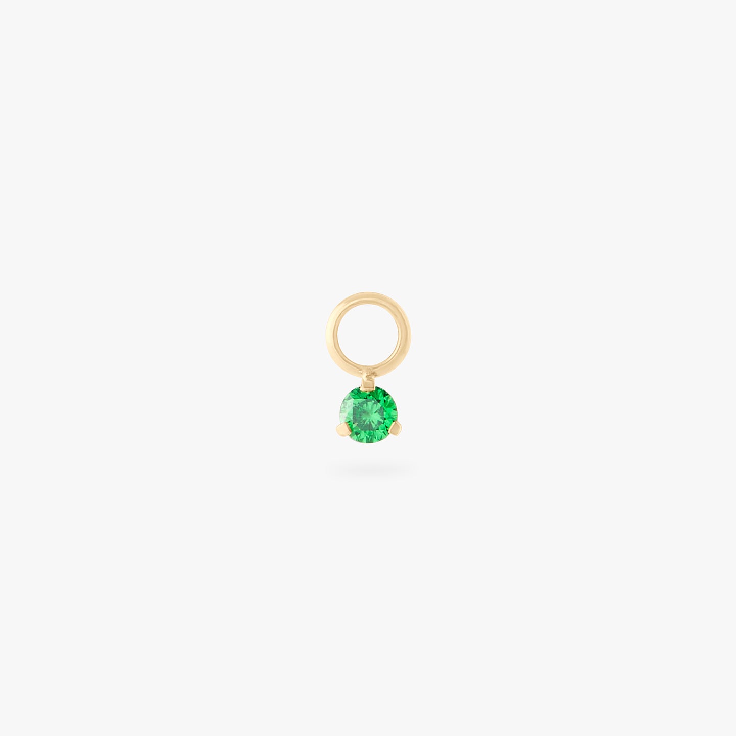 gold micro clicker charm with green cz color:null|gold/green