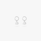 silver micro clicker charm with green cz [pair] color:null|silver/clear
