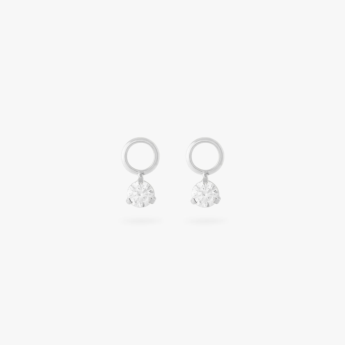 silver micro clicker charm with green cz [pair] color:null|silver/clear