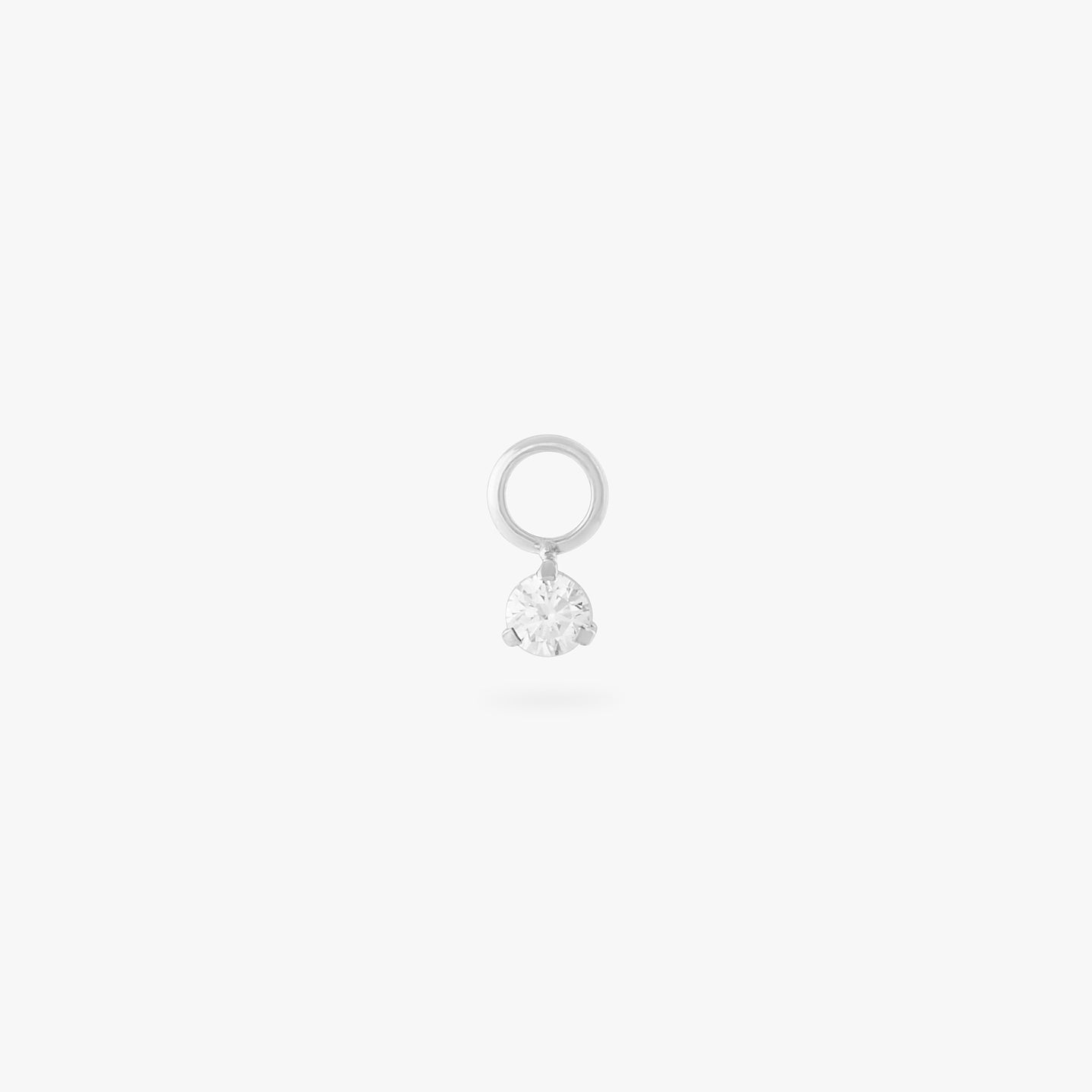 silver micro clicker charm with green cz color:null|silver/clear