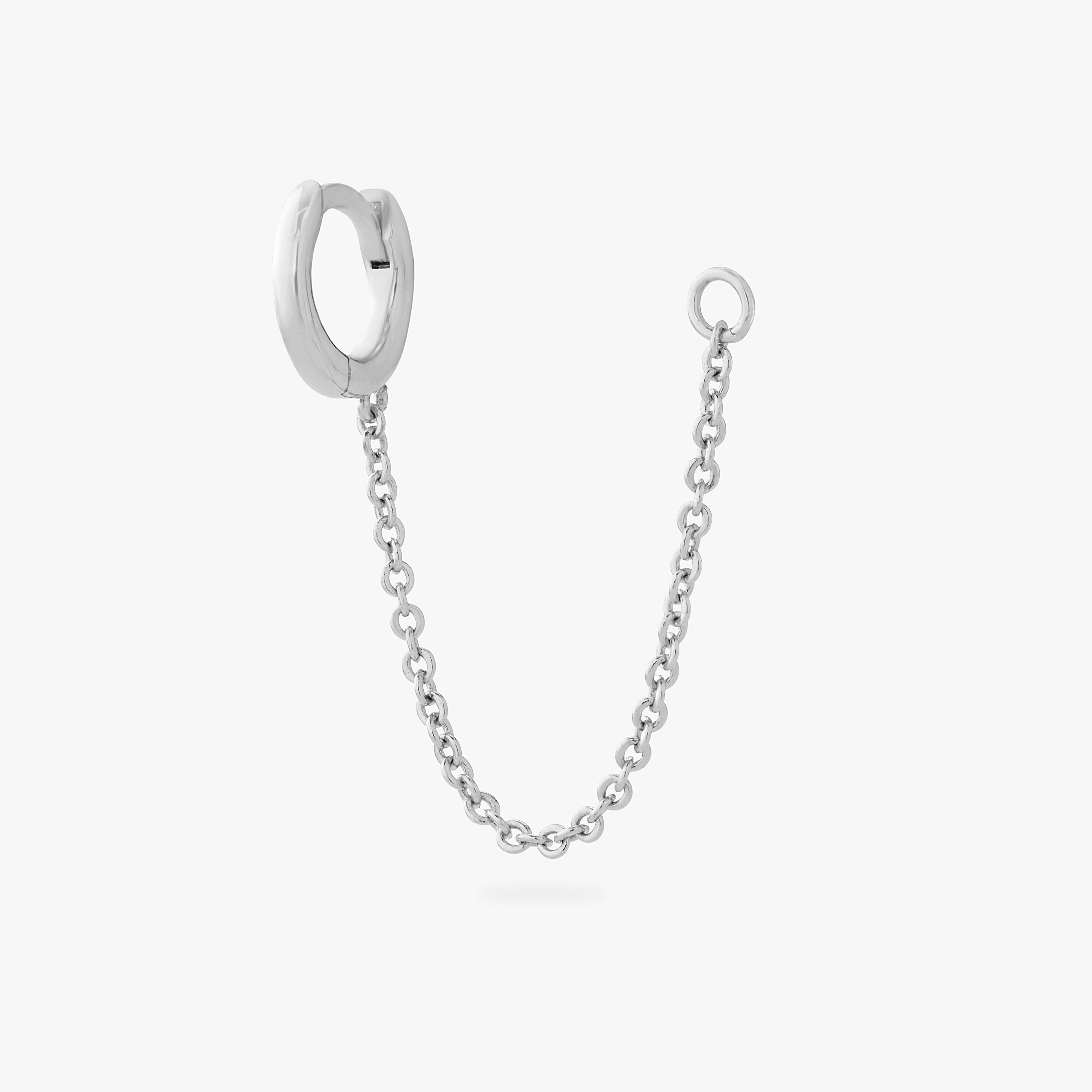 Studs Micro Slim Chain Huggie In Silver