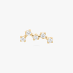 This is an image of a gold toned titanium flatback stud with 5 crystal CZ stones in the shape of a constellation. 