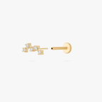 Open angle of a gold micro constellation flatback with 5 small stones