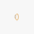 Gold 5mm Clicker with 3 small CZ stone accents 