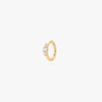 Gold 5mm Clicker with 3 small CZ stone accents 