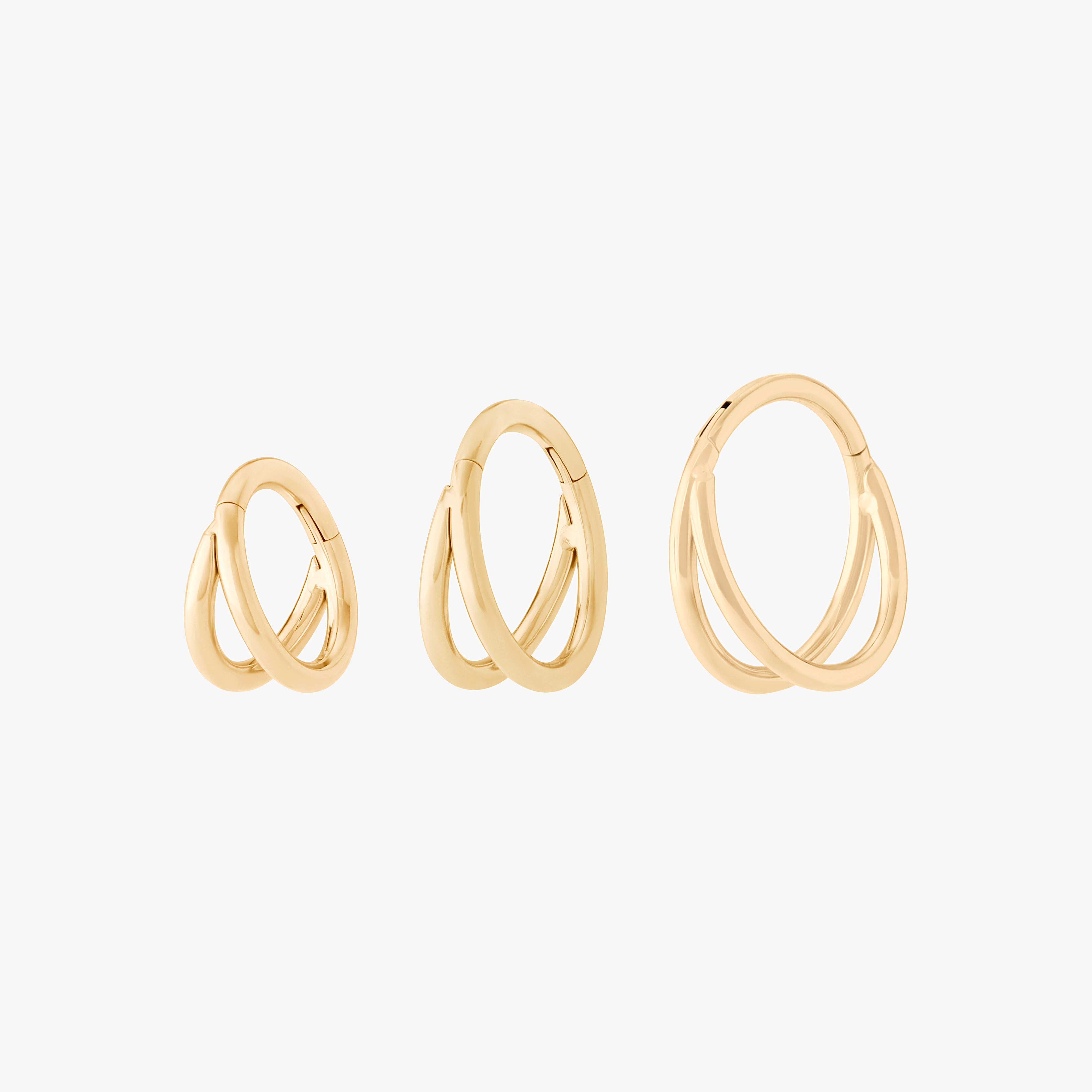 a set of the 6mm, 8mm, 10mm double clickers in gold color:null|gold