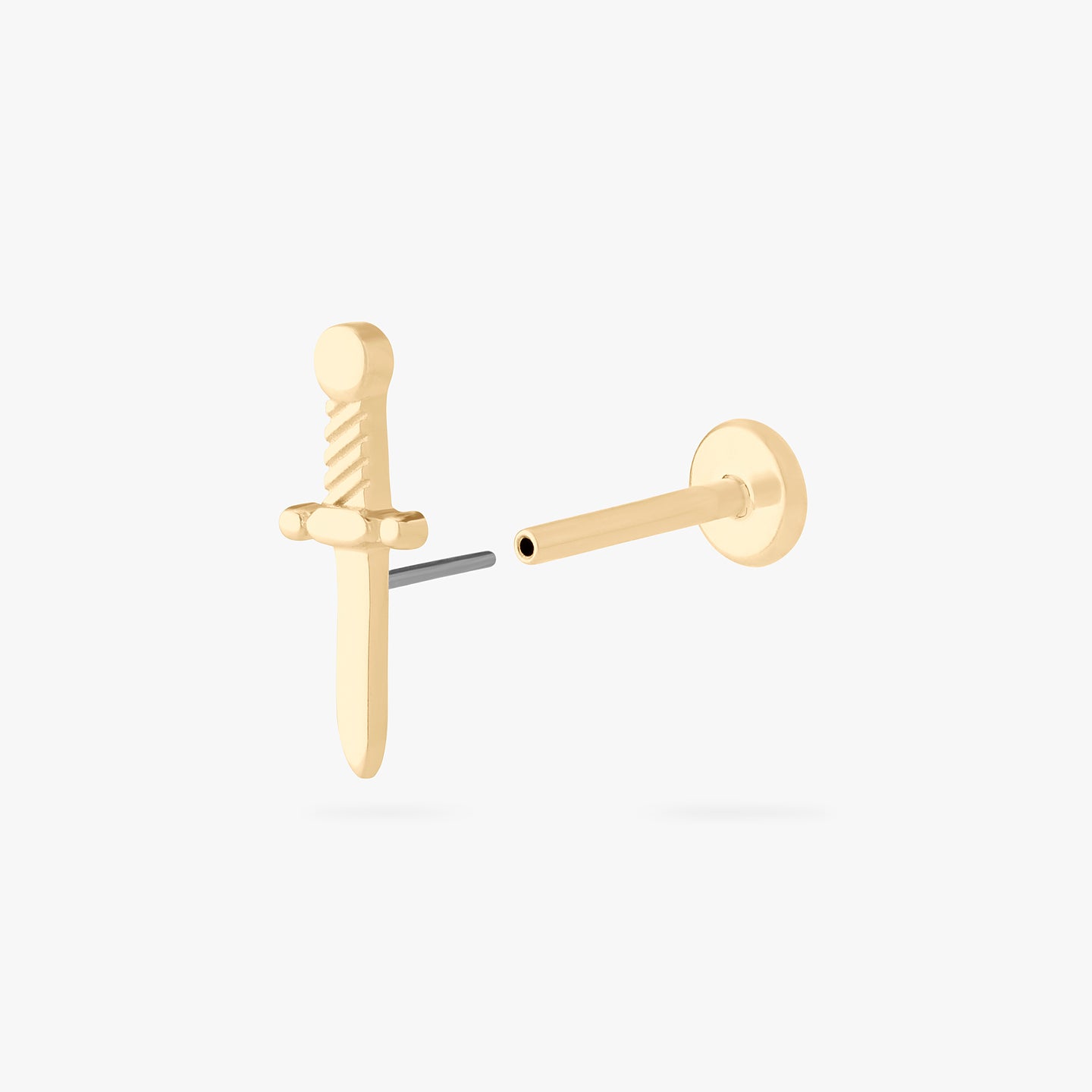 14k dagger flatback stud color:null|gold