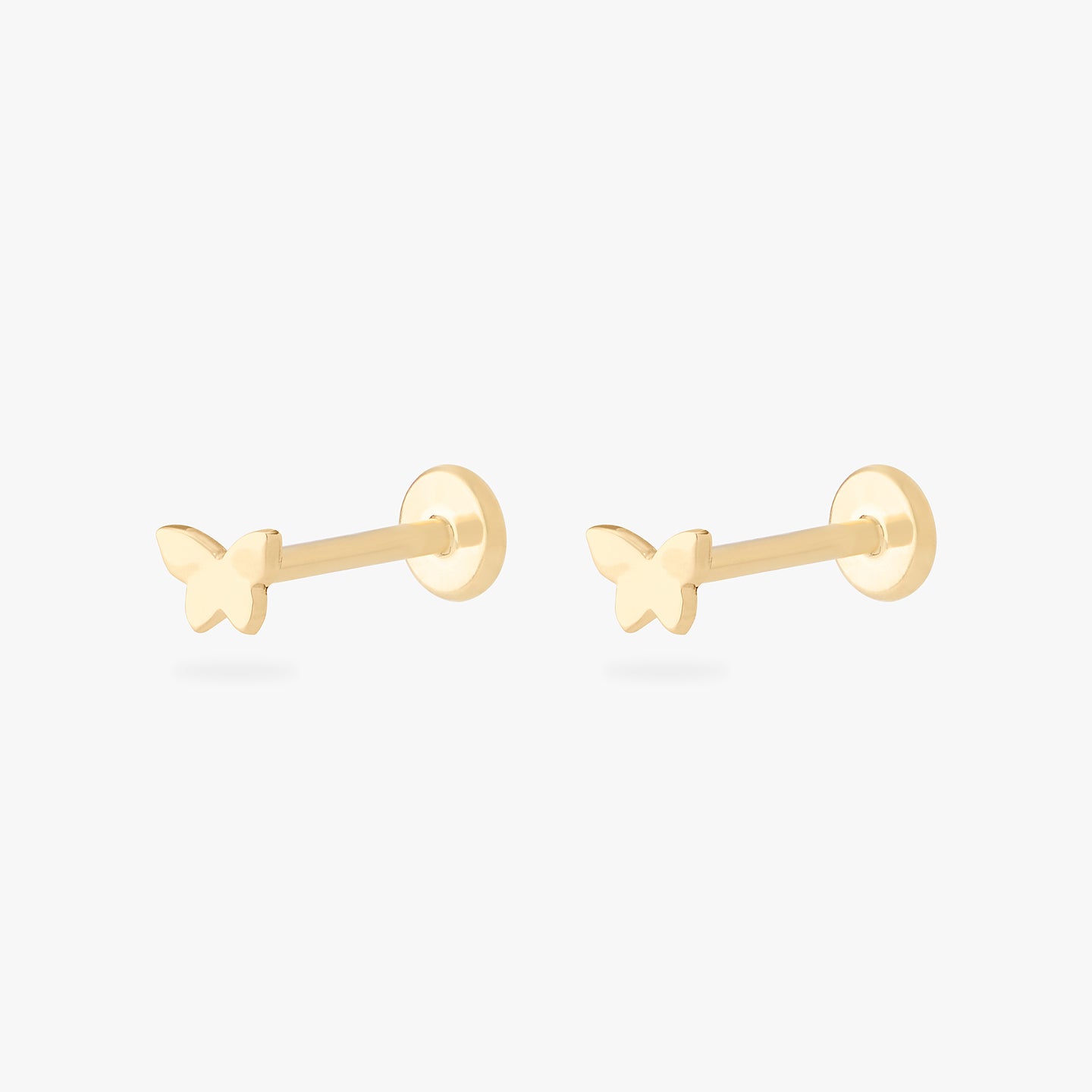 14k butterfly flatback [pair] color:null|gold