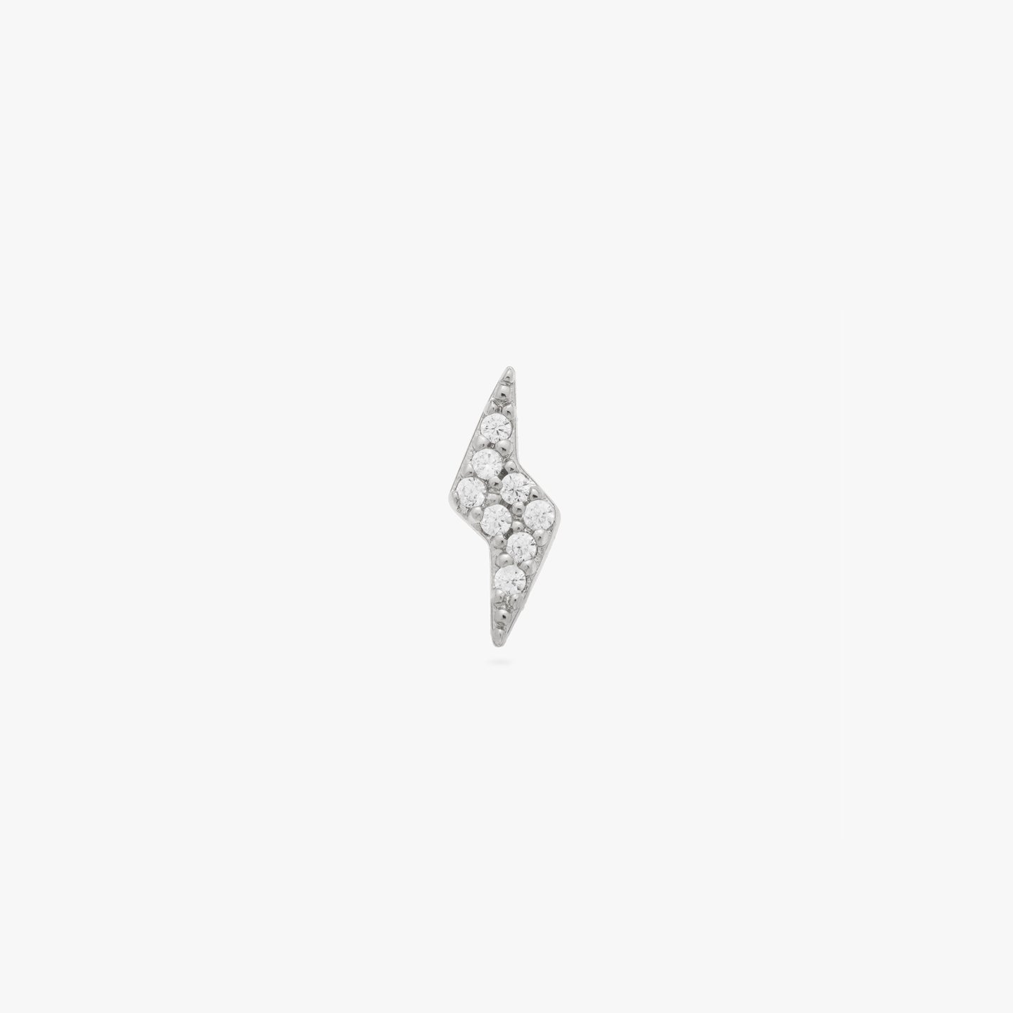 Reversible flatback stud with a Pave Lighting top with a star shaped flatback post color:null|silver/clear