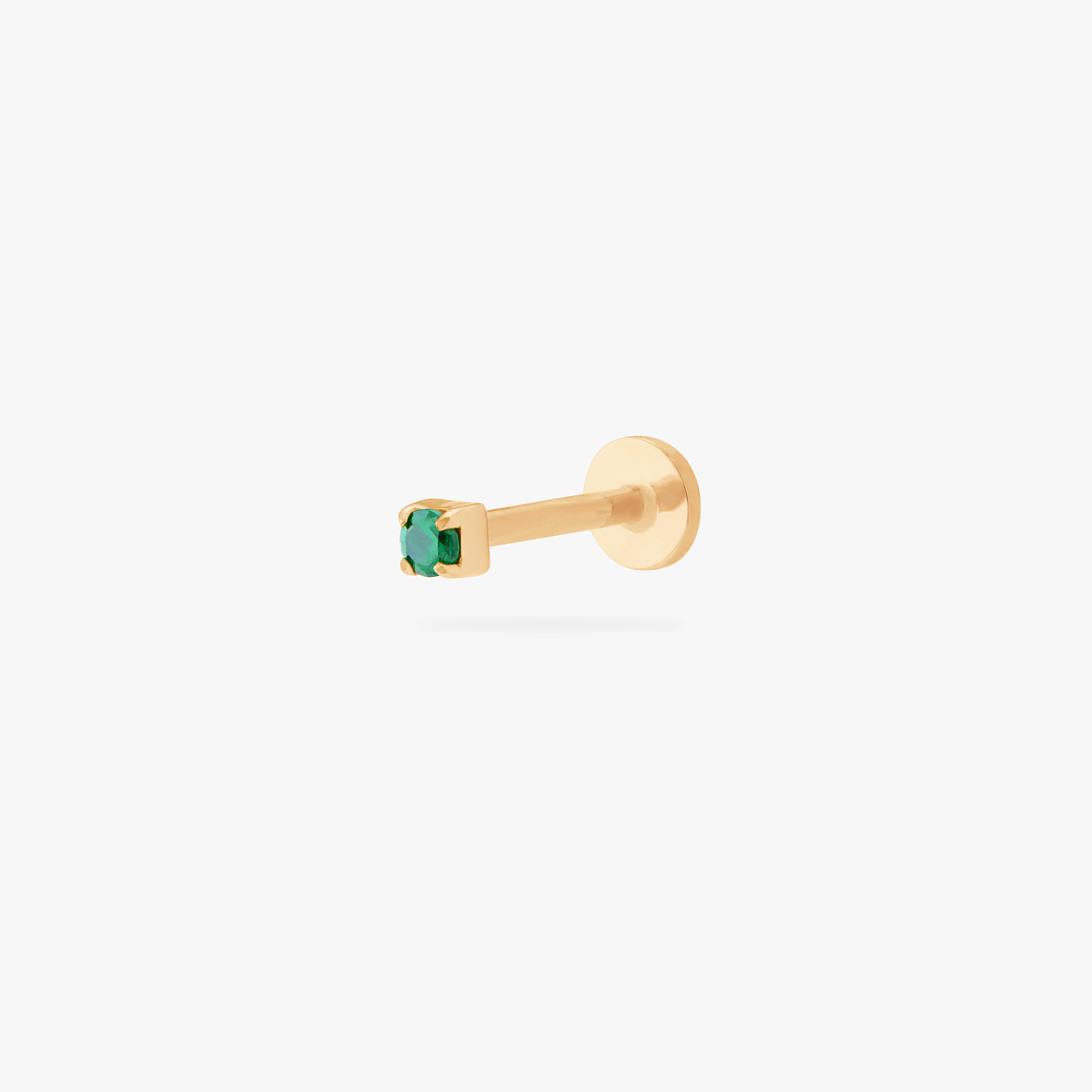 Studs Mini Cz Flatback Stud In Gold/green