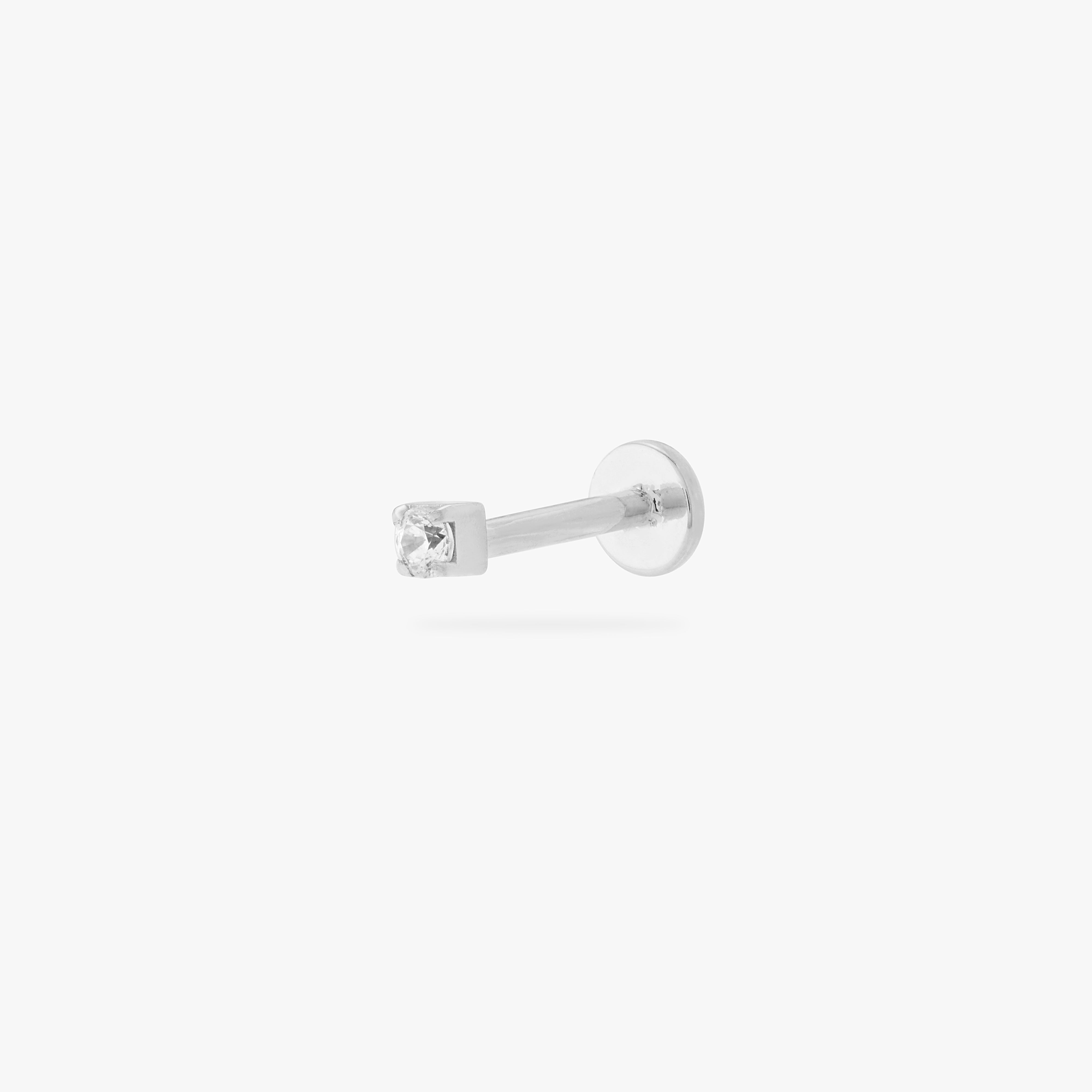 Studs Mini Cz Flatback Stud In Silver/clear