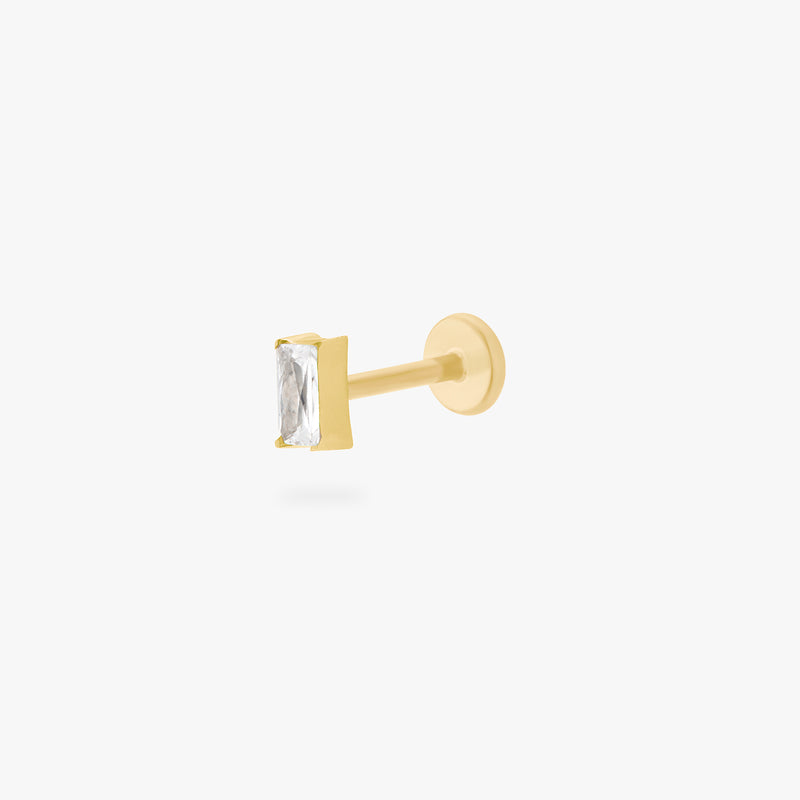 Golden Titanium Baguette Flatback Stud