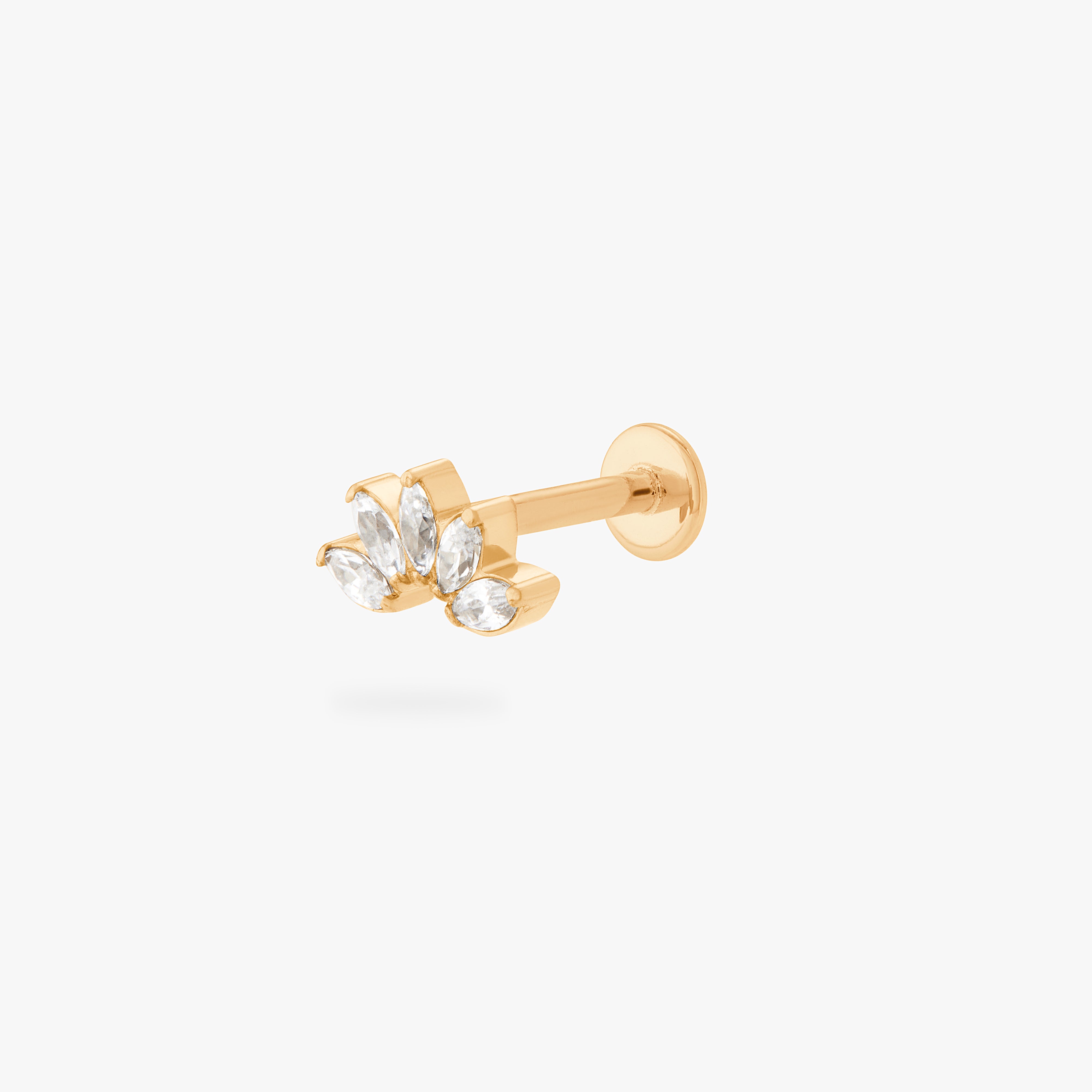 Studs Crown Marquise Flatback Stud In Gold/clear