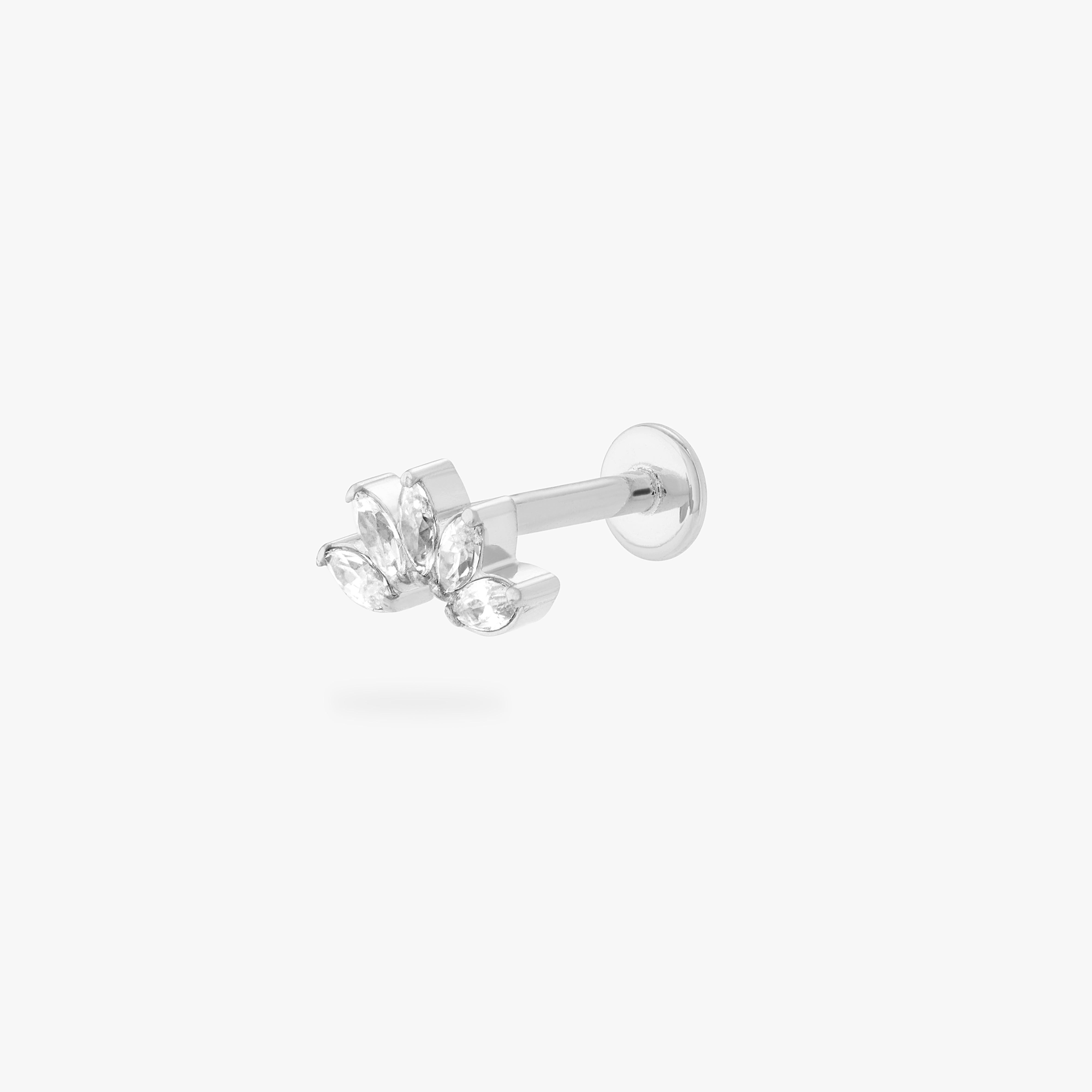 Studs Crown Marquise Flatback Stud In Silver/clear