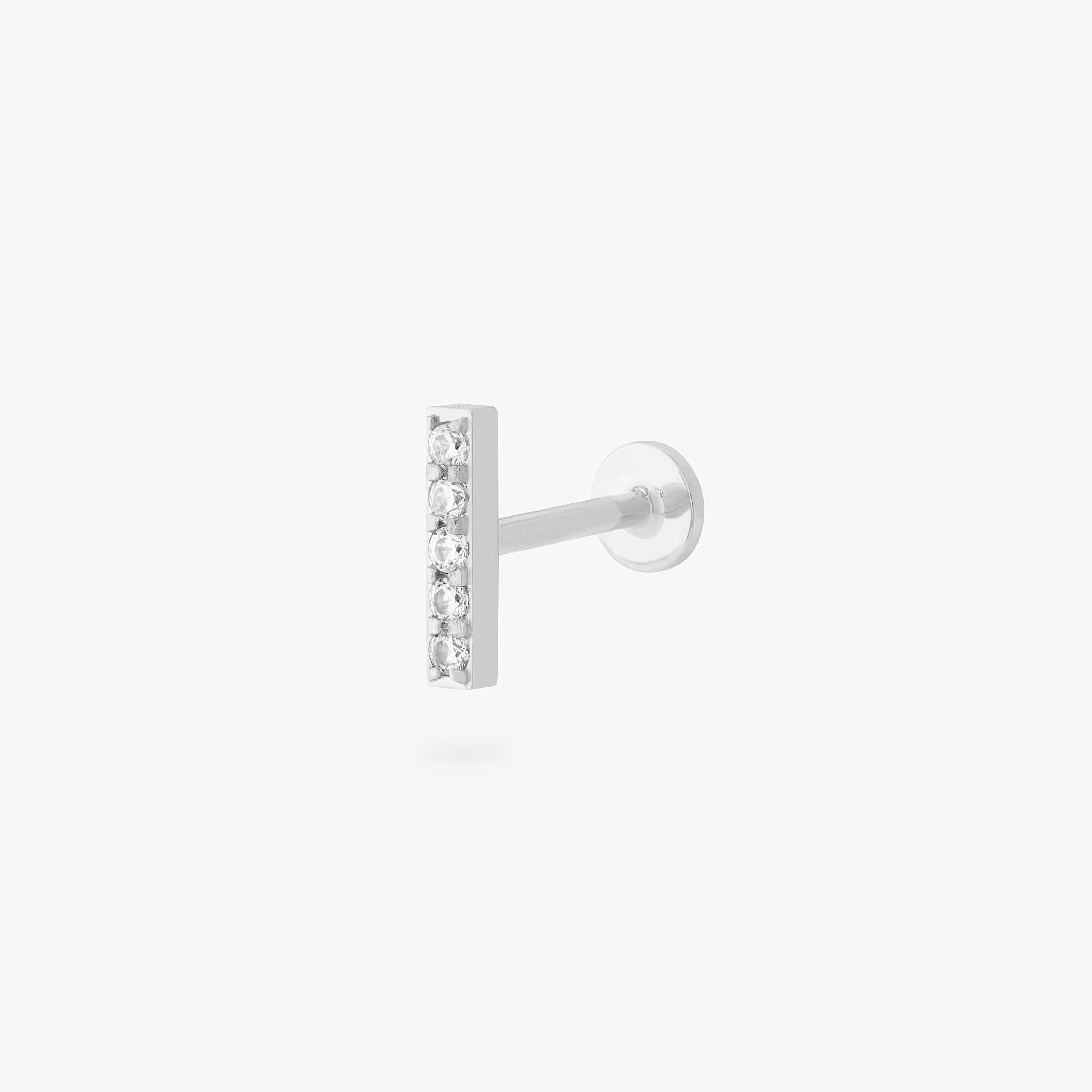 Studs Pavé Bar Flatback Stud In Silver/clear