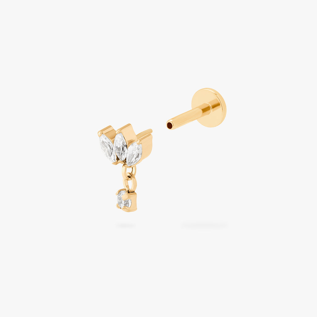 Micro Marquise Dangle Flatback Stud – Studs