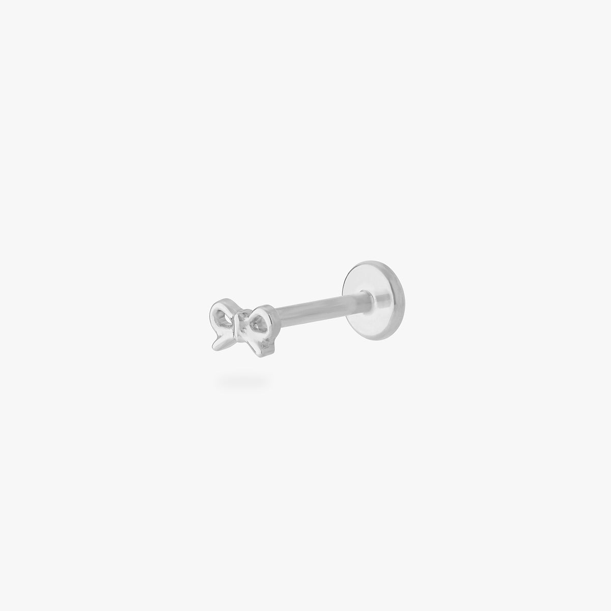 micro bow flatback stud in silver - Main view
