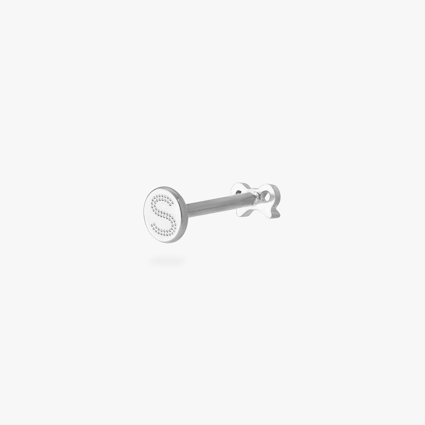 micro bow flatback stud in silver color:null|silver