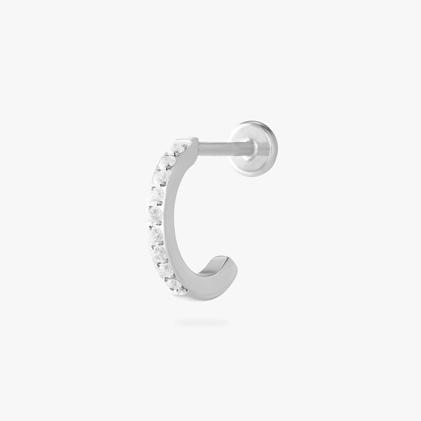 Pave Flatback Huggie