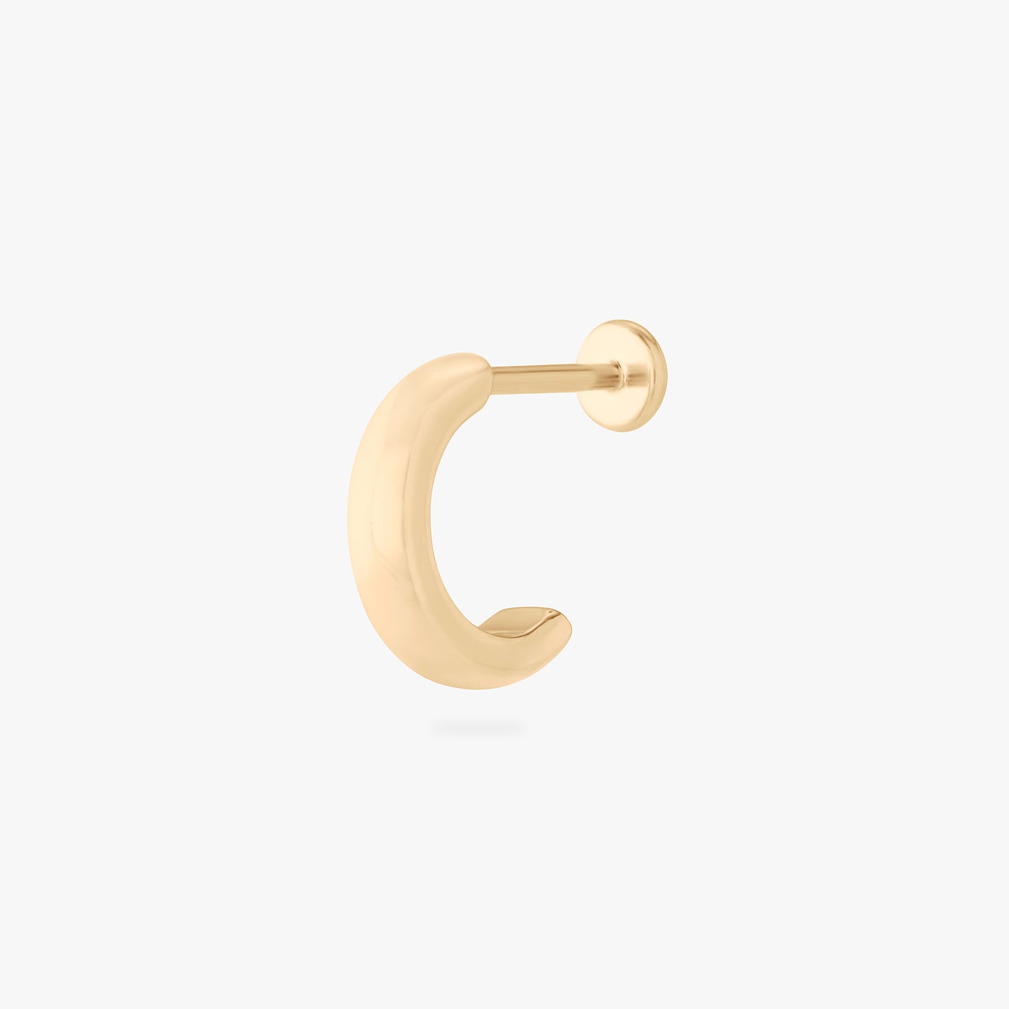 gold chunky flatback huggie with labret backing color:null|gold